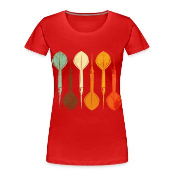 Dartpfeil Dart Spieler Dart Sport - Frauen Premium Bio T-Shirt - Rot - Vorne - Mia (176cm)