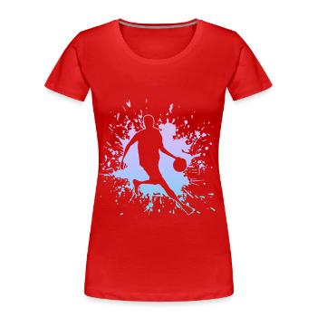 Player, Basketball, Streetball, Bball - Frauen Premium Bio T-Shirt - Rot - Vorne - Mia (176cm)