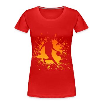 Basketball Streetball Player Baller - Frauen Premium Bio T-Shirt - Rot - Vorne - Mia (176cm)