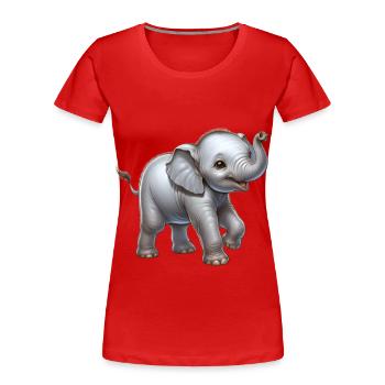 Conception d’éléphant mignon (bébé éléphant) - T-shirt bio Premium Femme - rouge - Devant - Mia (176cm)