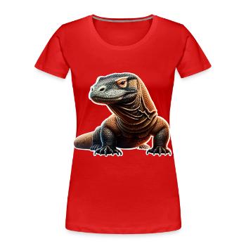 Komodo Dragon - Frauen Premium Bio T-Shirt - Rot - Vorne - Mia (176cm)
