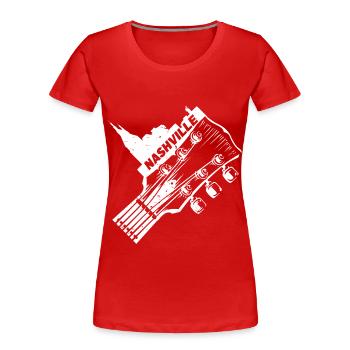Nashville Tennessee USA Gitarre Skyline Musik - Frauen Premium Bio T-Shirt - Rot - Vorne - Mia (176cm)