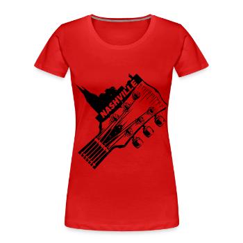 Nashville Tennessee USA Gitarre Skyline Musik - Frauen Premium Bio T-Shirt - Rot - Vorne - Mia (176cm)