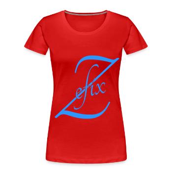 Bayern Spruch Zefix - Frauen Premium Bio T-Shirt - Rot - Vorne - Mia (176cm)
