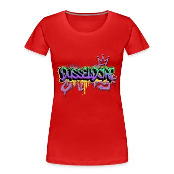 Düsseldorf Deutschland Graffiti Spray Sprayer - Frauen Premium Bio T-Shirt - Rot - Vorne - Mia (176cm)