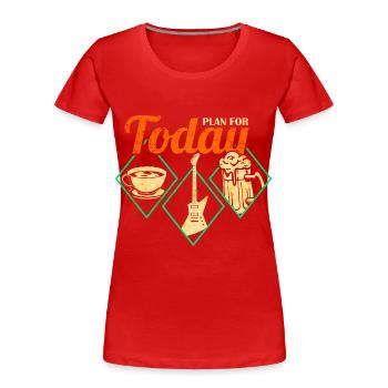 Rock and Roll und Bier - Frauen Premium Bio T-Shirt - Rot - Vorne - Mia (176cm)