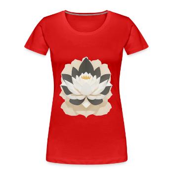 Lotusblume - Frauen Premium Bio T-Shirt - Rot - Vorne - Mia (176cm)