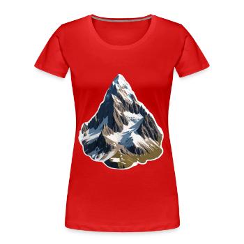Montagne - T-shirt bio Premium Femme - rouge - Devant - Mia (176cm)