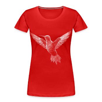 Kollibri, süßer Vogel im ASCII Code - Frauen Premium Bio T-Shirt - Rot - Vorne - Mia (176cm)