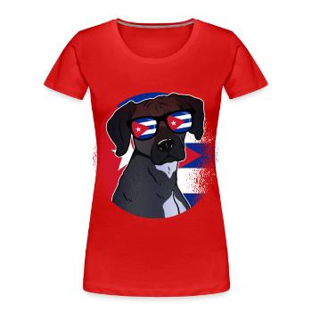 Kuba - Frauen Premium Bio T-Shirt - Rot - Vorne - Mia (176cm)