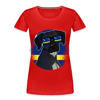 Curaçao - T-shirt bio Premium Femme - rouge - Devant - Mia (176cm)