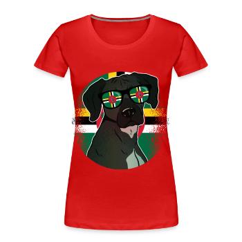 Dominique - T-shirt bio Premium Femme - rouge - Devant - Mia (176cm)