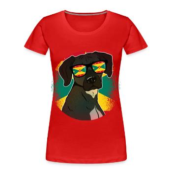 Grenada - Frauen Premium Bio T-Shirt - Rot - Vorne - Mia (176cm)