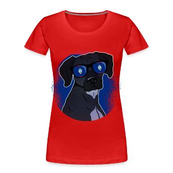 Guam - Frauen Premium Bio T-Shirt - Rot - Vorne - Mia (176cm)