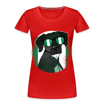 Nigeria - Frauen Premium Bio T-Shirt - Rot - Vorne - Mia (176cm)