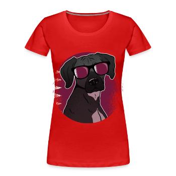 Katar - Frauen Premium Bio T-Shirt - Rot - Vorne - Mia (176cm)