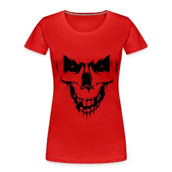 Tête de mort - T-shirt bio Premium Femme - rouge - Devant - Mia (176cm)