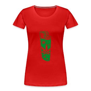 Green cannabis lighter - Women's Premium Organic T-Shirt - red - Front - Mia (176cm)