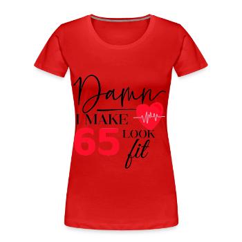 65 Birthday - Funny Fitness Birthday Saying - Women's Premium Organic T-Shirt - red - Front - Mia (176cm)