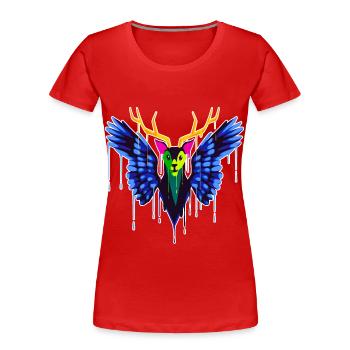 Ein Schönes und lustiges Peryton Fledermaus Design - Frauen Premium Bio T-Shirt - Rot - Vorne - Mia (176cm)