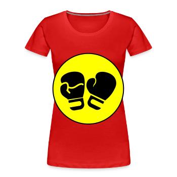 Boxing Boxing Gloves Symbol - Women's Premium Organic T-Shirt - red - Front - Mia (176cm)