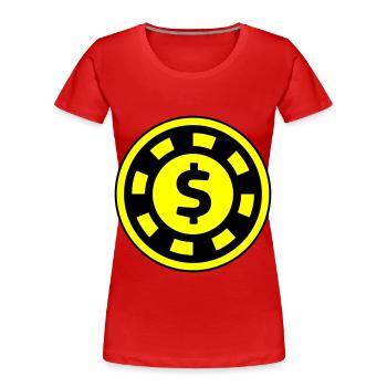 Poker Chip Kreis - Frauen Premium Bio T-Shirt - Rot - Vorne - Mia (176cm)