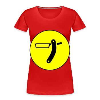 Shaving Barber Circle - Women's Premium Organic T-Shirt - red - Front - Mia (176cm)