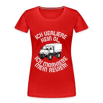 Ich verliere kein Öl - Unimog - Offroad - Oldtimer - Frauen Premium Bio T-Shirt - Rot - Vorne - Mia (176cm)