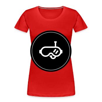 Taucherbrille Kreis - Frauen Premium Bio T-Shirt - Rot - Vorne - Mia (176cm)