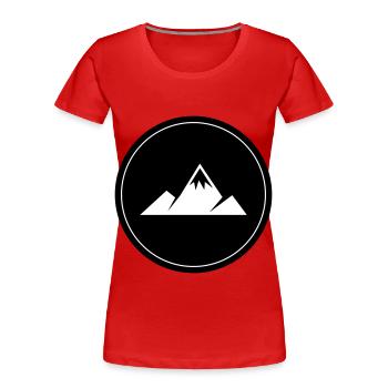 Berge Kreis - Frauen Premium Bio T-Shirt - Rot - Vorne - Mia (176cm)