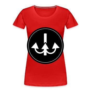 Angelhaken angler icon - Frauen Premium Bio T-Shirt - Rot - Vorne - Mia (176cm)