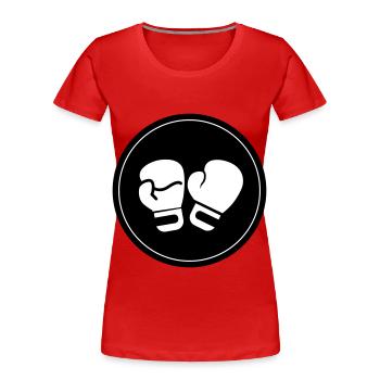 Symbole des gants de boxe - T-shirt bio Premium Femme - rouge - Devant - Mia (176cm)