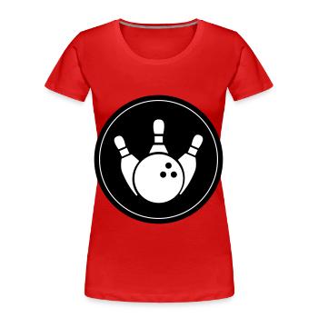 Kegeln Kegel Icon - Frauen Premium Bio T-Shirt - Rot - Vorne - Mia (176cm)