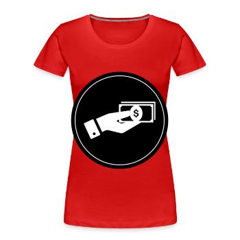 Geld Icon - Frauen Premium Bio T-Shirt - Rot - Vorne - Mia (176cm)