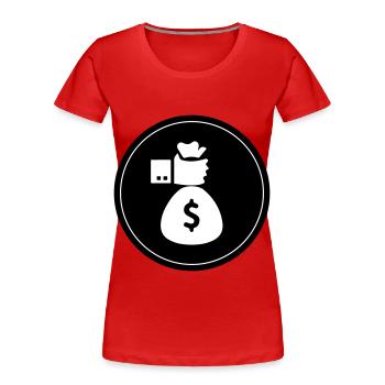 Geld Money - Frauen Premium Bio T-Shirt - Rot - Vorne - Mia (176cm)