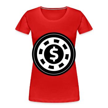 Poker Chip Kreis - Frauen Premium Bio T-Shirt - Rot - Vorne - Mia (176cm)