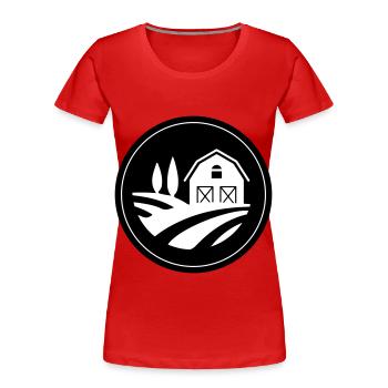 Farm Ernte Kreis - Frauen Premium Bio T-Shirt - Rot - Vorne - Mia (176cm)