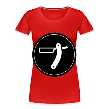 Shaving Barber Circle - Women's Premium Organic T-Shirt - red - Front - Mia (176cm)