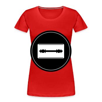 Razor Blade Icon Circle - Women's Premium Organic T-Shirt - red - Front - Mia (176cm)