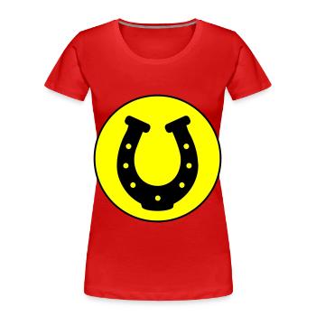 Horseshoe Icon - Women's Premium Organic T-Shirt - red - Front - Mia (176cm)
