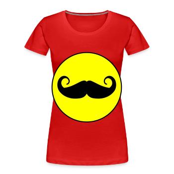 Schnurrbart symbol - Frauen Premium Bio T-Shirt - Rot - Vorne - Mia (176cm)
