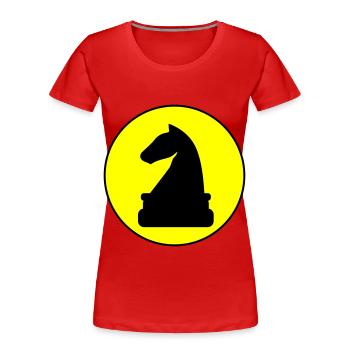 Pferd Schachfigur - Frauen Premium Bio T-Shirt - Rot - Vorne - Mia (176cm)