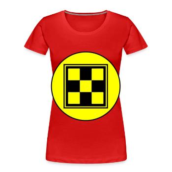 Schachbrett symbol - Frauen Premium Bio T-Shirt - Rot - Vorne - Mia (176cm)