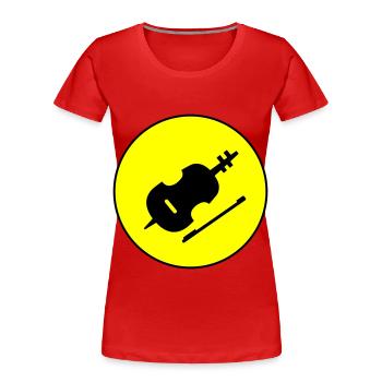 Violin Icon symbol - Women's Premium Organic T-Shirt - red - Front - Mia (176cm)