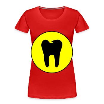 Tooth icon symbol - Women's Premium Organic T-Shirt - red - Front - Mia (176cm)