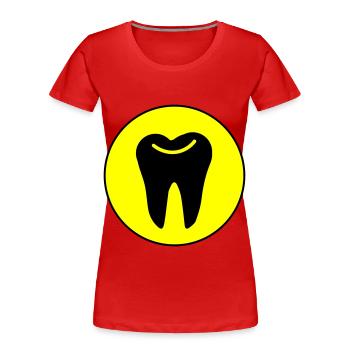 Tooth icon symbol - Women's Premium Organic T-Shirt - red - Front - Mia (176cm)