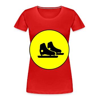 Figure Skating Skates - Women's Premium Organic T-Shirt - red - Front - Mia (176cm)