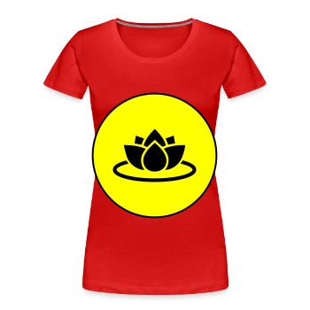 Icône de l’icône de la rose d’eau - T-shirt bio Premium Femme - rouge - Devant - Mia (176cm)