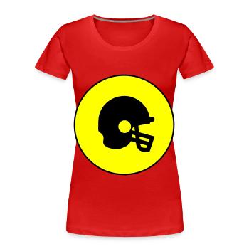 Icône Casque de football - T-shirt bio Premium Femme - rouge - Devant - Mia (176cm)