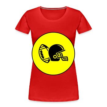 Football Helm - Frauen Premium Bio T-Shirt - Rot - Vorne - Mia (176cm)